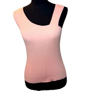 Bar III Women’s Pink Sleeveless Ribbed Top, Size XS, NWT